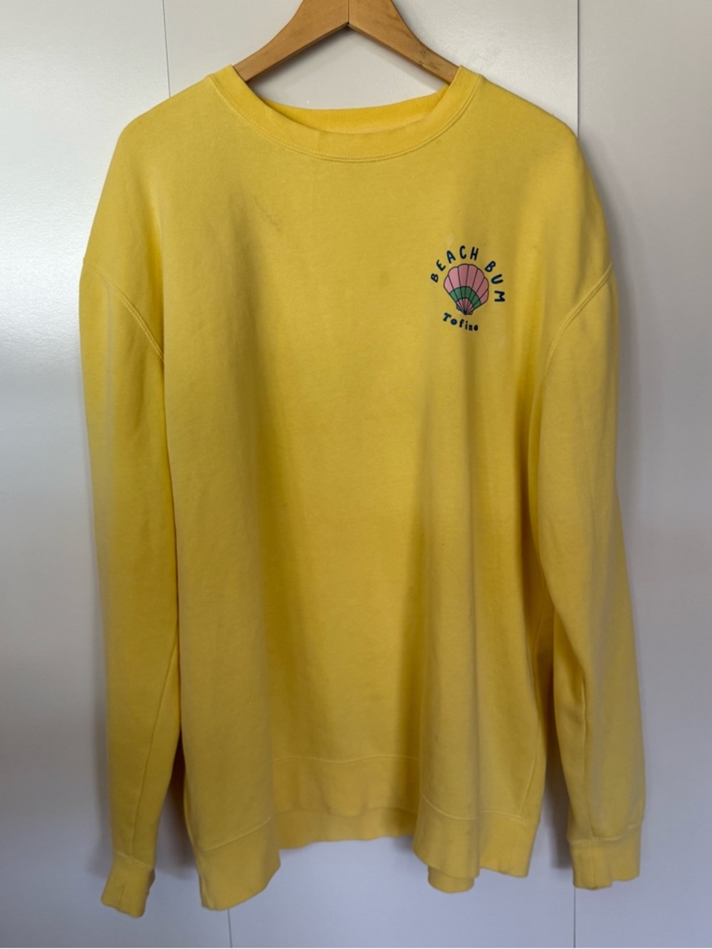 Beach Bum Tofino Yellow Graphic Sweatshirt XL